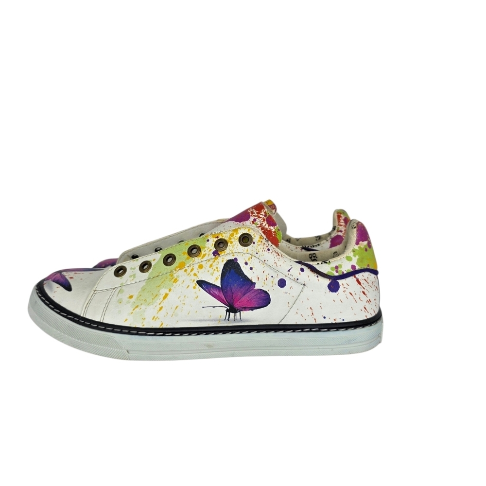 Goby Sneaker GSS117 Colorful Butterfly Graffiti Print Women's Casual EU 41 US 10